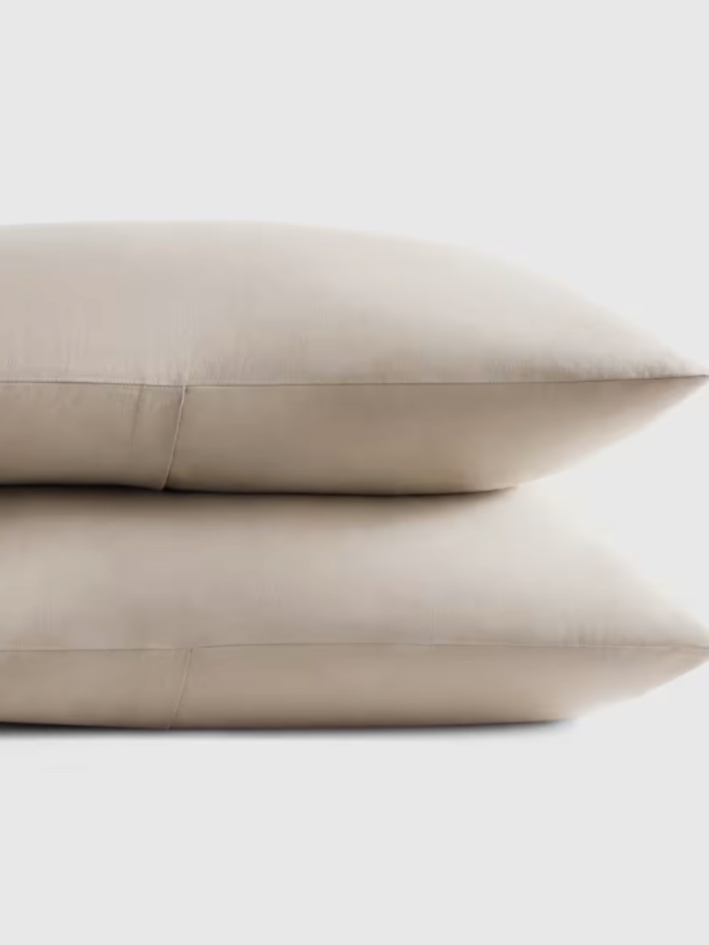 Set of two king Organic Crisp Percale Sham Set Quince New Dove Tan